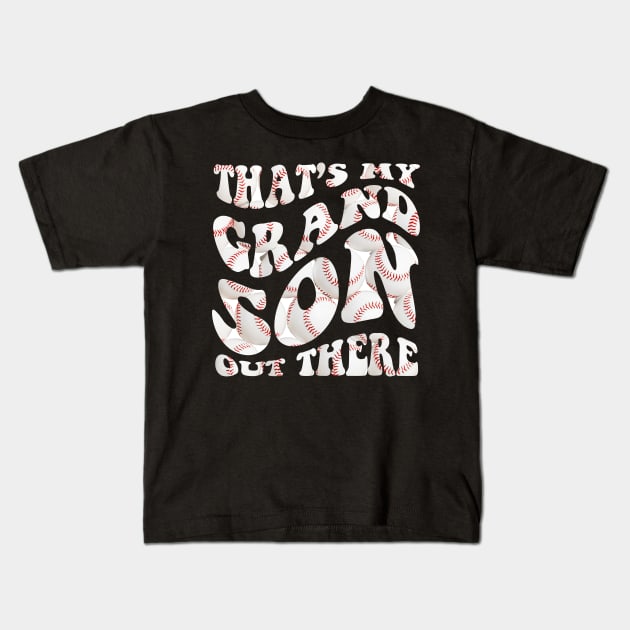 Women's Baseball Grandma That's My Grandsons Out There Kids T-Shirt by Emouran